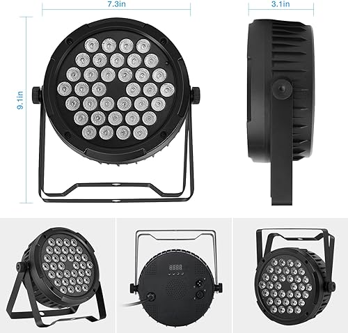 Miniatura 7 de 36 luces LED Par de 4 unidades  36 W RGB luces par de escenario con sonido activado automático reproducción remota y DMX controlado luz vertical