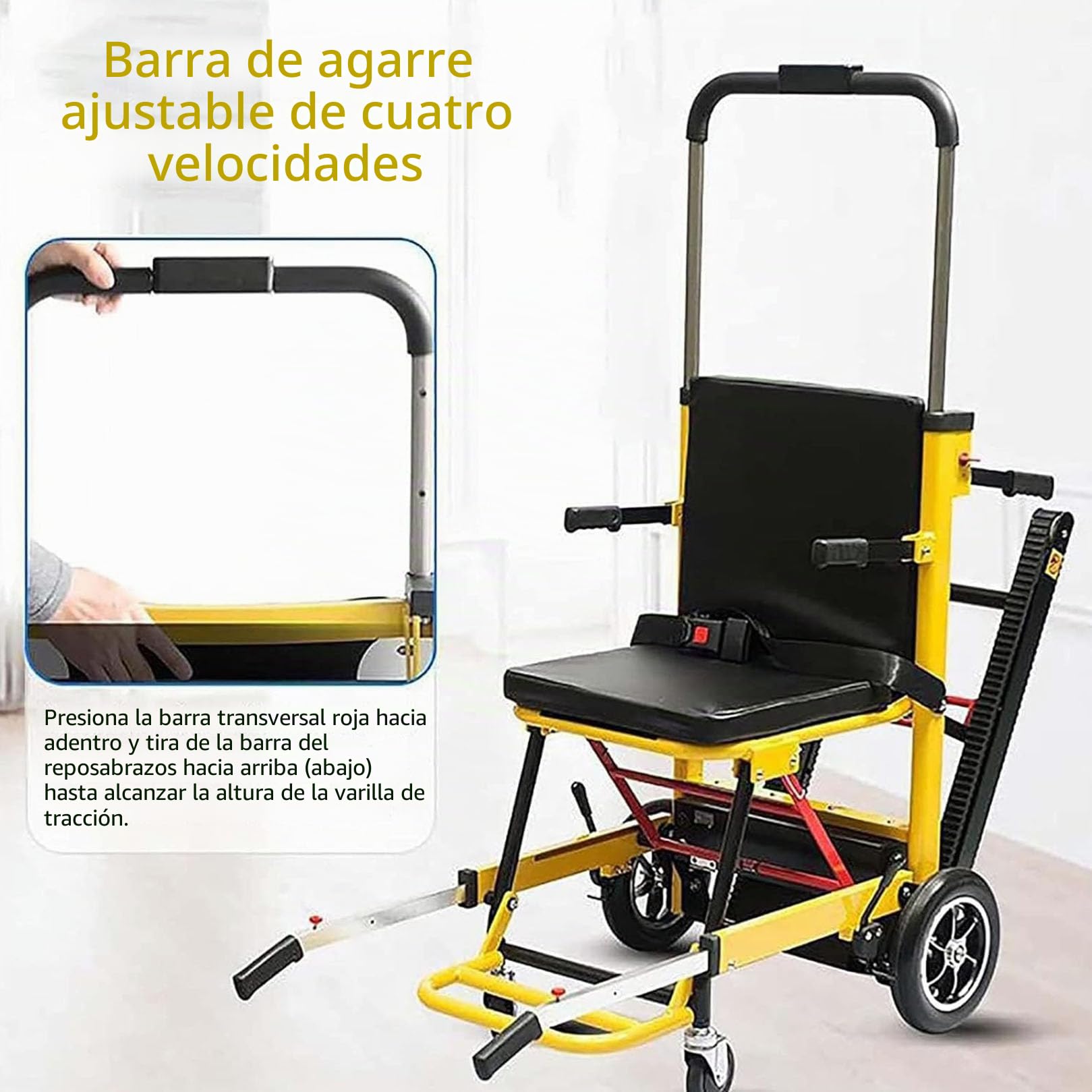 Sillas De Ruedas Eléctricas Para Subir Escaleras,Silla Para Subir Y Bajar Escaleras,Salvaescaleras Portátil,Escalador De Escaleras Eléctrico Sobre Orugas,Para Pacientes De Edad yellow