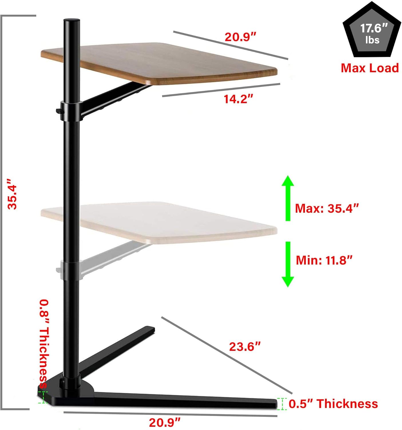 🔥 Hot Deals MagicHold Floor Stand for Laptop Aluminum Height Adjustable Table for Bed Sofa,Compatible with MacBook,Laptop Notebook,Tablets,iPad, Projector Camera