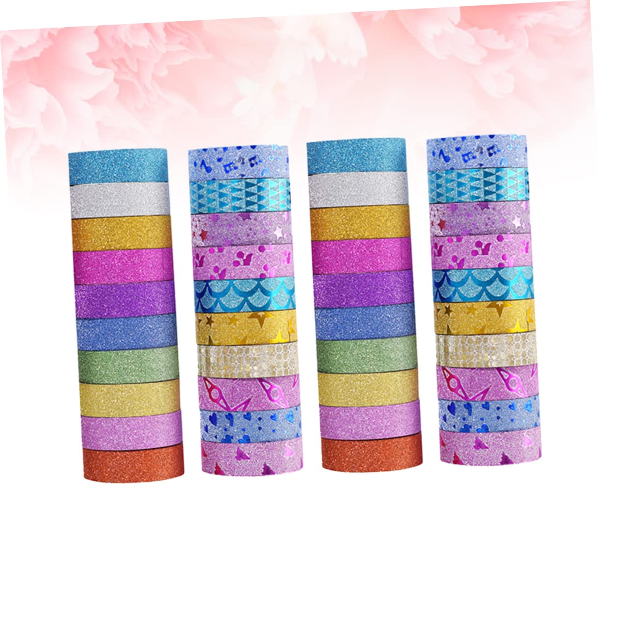 80rotoli Adesivo Decorativo Glitterato Autoadesiva Scrapbooking Decorazione e Lavoretti Creativi Per Scuola e