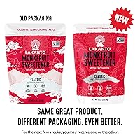 Vista 6 de Lakanto - Edulcorante de fruta de monje con eritritol, sustituto de azúcar blanco de extracto de fruta de monje, reemplazo clásico de azúcar blanco