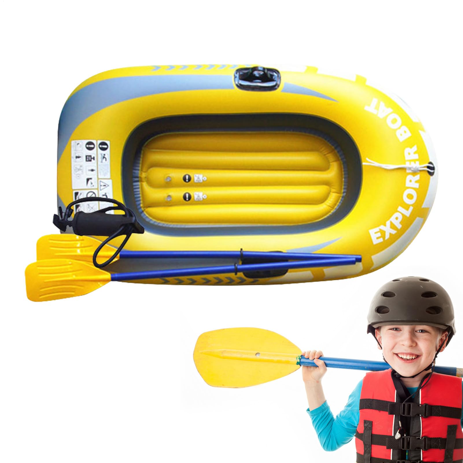 Aufblasbare Kajaks – Zusammenklappbares PVC-Fischerfloß, Doppeladdel-Kanu, Tragbares Wasserahrzeug | Driften Im Freien, Angeln, Wassersport, Reisen, Erholung, Fluss, See, Paddeln Für Erwachsene, Abe