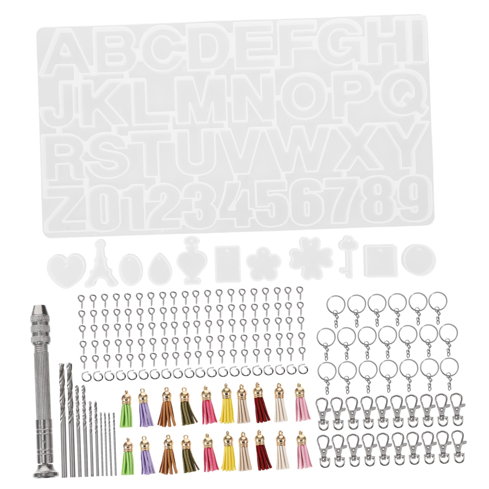 Moule Lettres et Chiffres en Silicone Translucide pour Bricolage | Lot de 1 Set de Set de Set, Réutilisable, pour Loisirs Créatifs et Mains à Pâte, Fournitures en Silicone