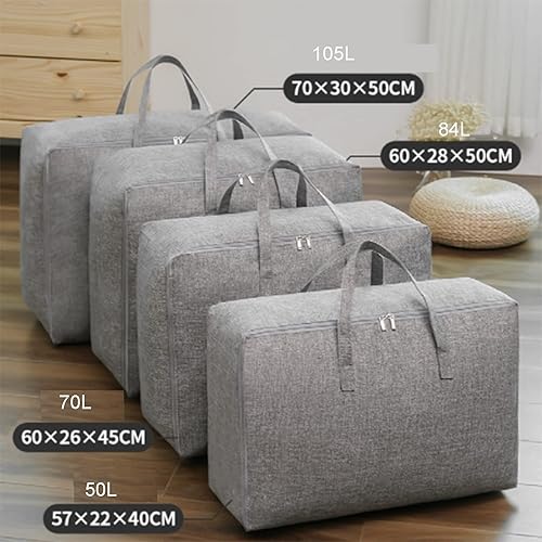 Miniatura 2 de Bolsa de almacenamiento de ropa con cremallera resistente, organizador de armario, asa reforzada, plegable, de gran capacidad, para edredones,