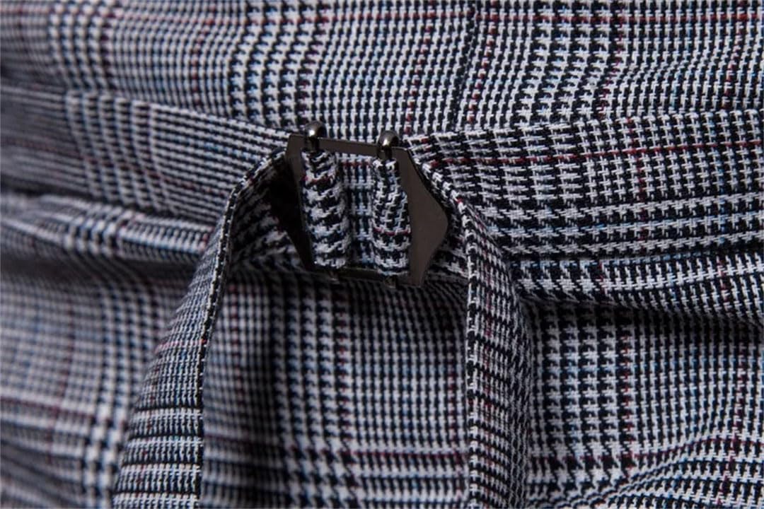 Men's Four Seasons Plaid Casual Business Suit Vest Large Size Double-Breasted Slim Vest