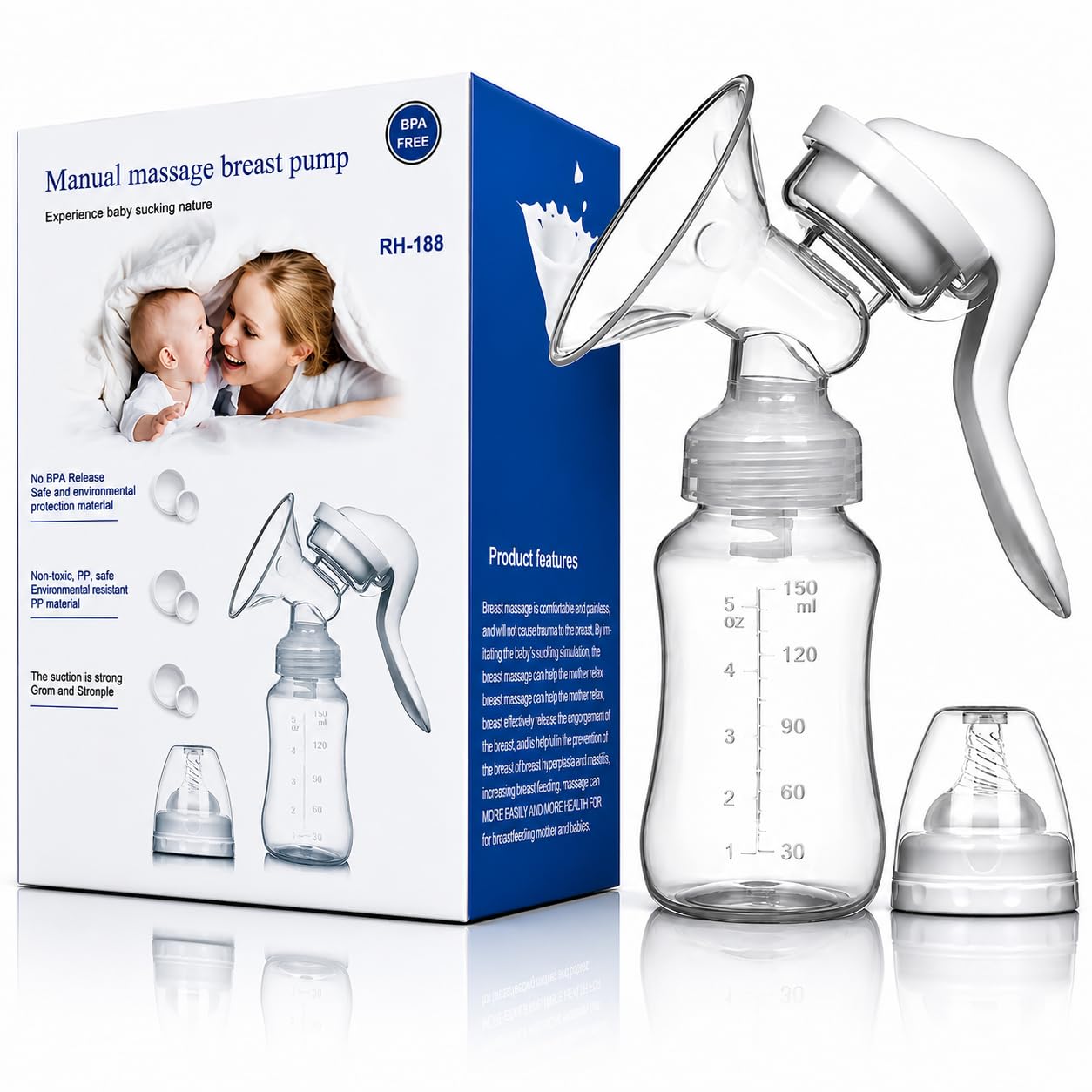 Silent Manual Breast Pump – BPA-Free, Soft Silicone Shield, Easy Grip Handle – Portable Milk Extractor for Nursing Mothers (Purple)-image-2