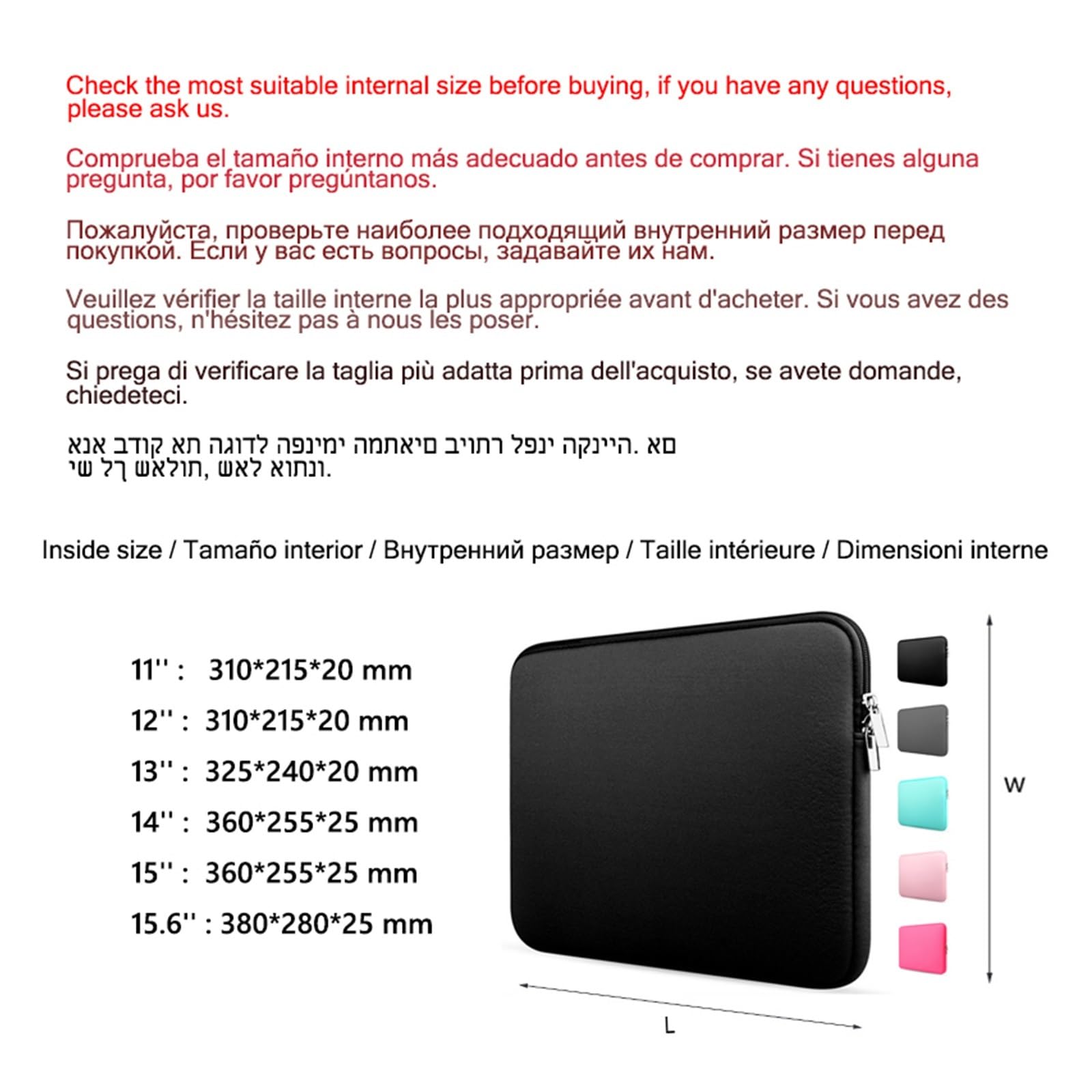 Custodia Morbida Universale Per Notebook - Imbottita In Neoprene, Per HP ProBook 11-15 Pollici - Foto 5