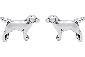 Sterling Silver Labrador Retriever Dog Stud Earrings