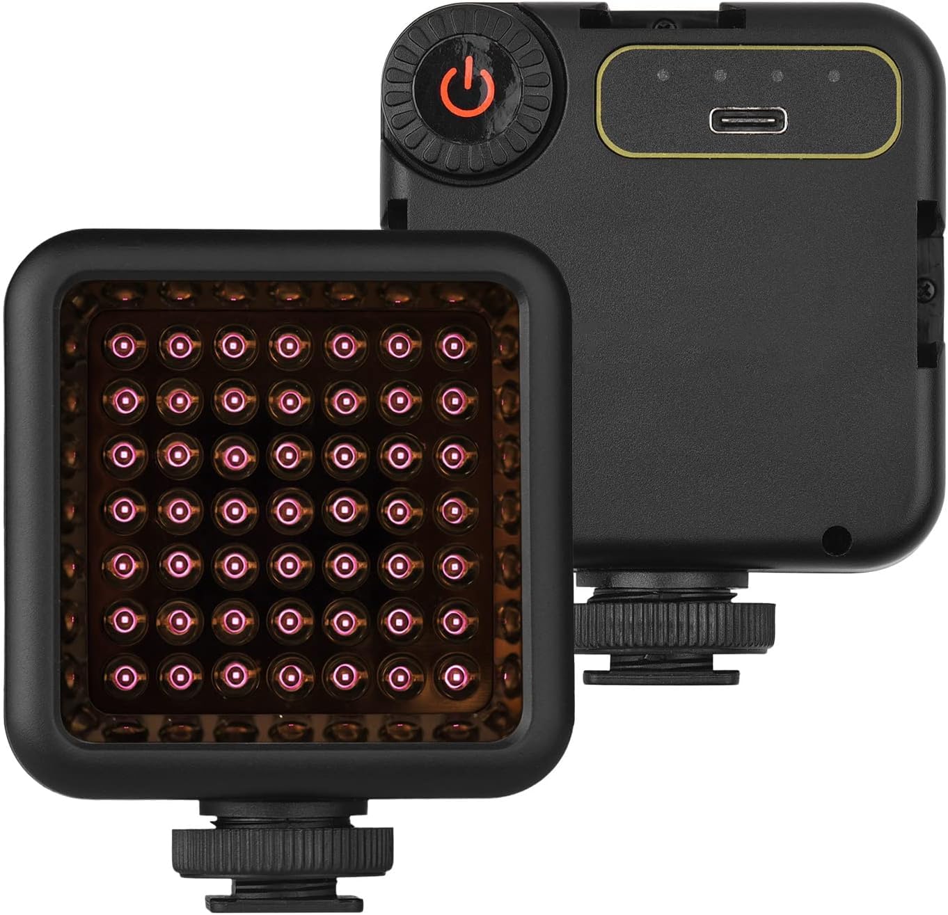 Andoer Andoer IR49S Mini IR Nachtsichtlicht Infrarot-Fotolicht für Videokamera Camcorder Eingebauter Akku mit 3 Kaltschuhhalterungen für Vlog-Videoaufnahmen
