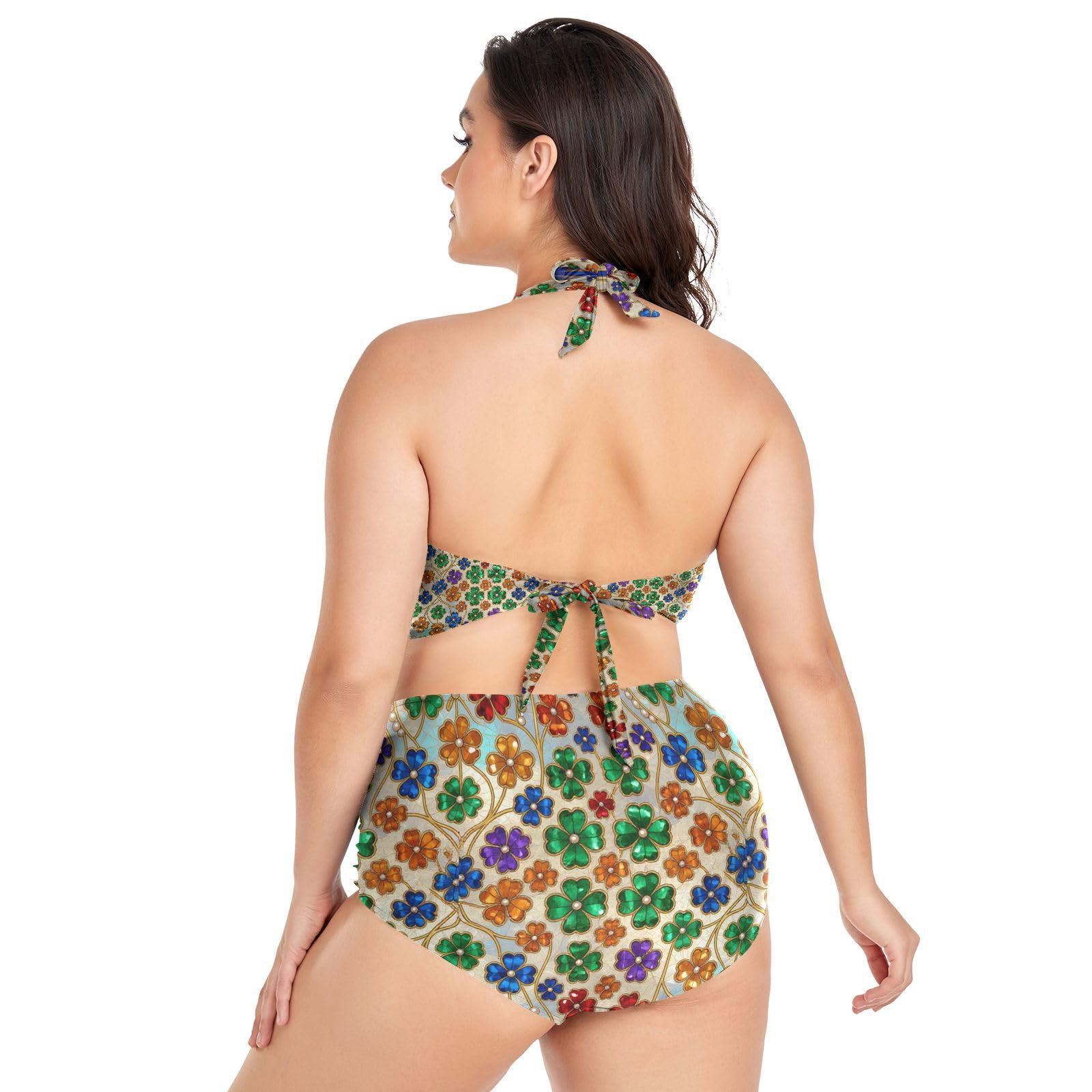 FRODOTGV Costumi da bagno donna taglie forti L-4XL | 92% poliestere, 8% spandex, tessuto elastico, spallacci regolabili per viaggi tropicali e attività acquatiche piccoli fiori