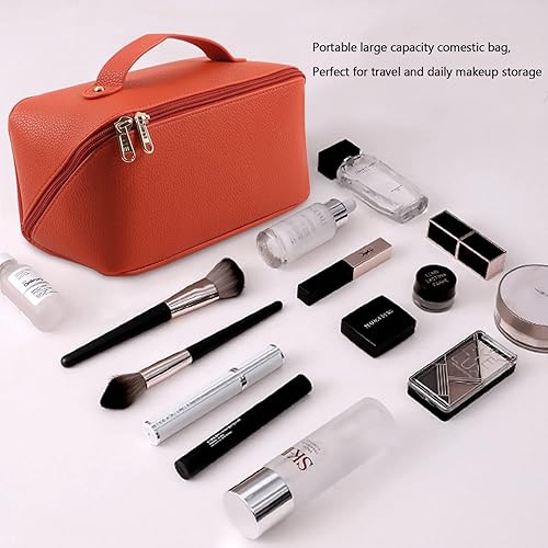 Miniatura 10 de Bolsa de cosméticos de gran capacidad bolsa de almacenamiento de cosméticos de viaje con asa bolsa de cosméticos portátil con cremallera bolsa de