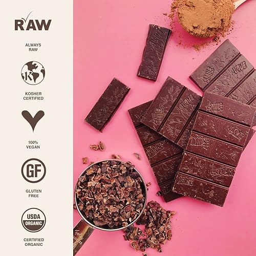 Miniatura 7 de Rawmio Essential - Barra de chocolate negro orgánico, crudo, sin gluten, 100% cacao (sin azúcar), paquete de 15, 1.1 onzas