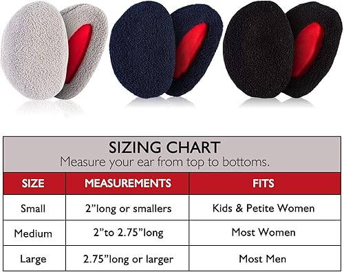Miniatura 6 de Whaline 3 pares de orejeras sin banda, unisex, para invierno y exteriores