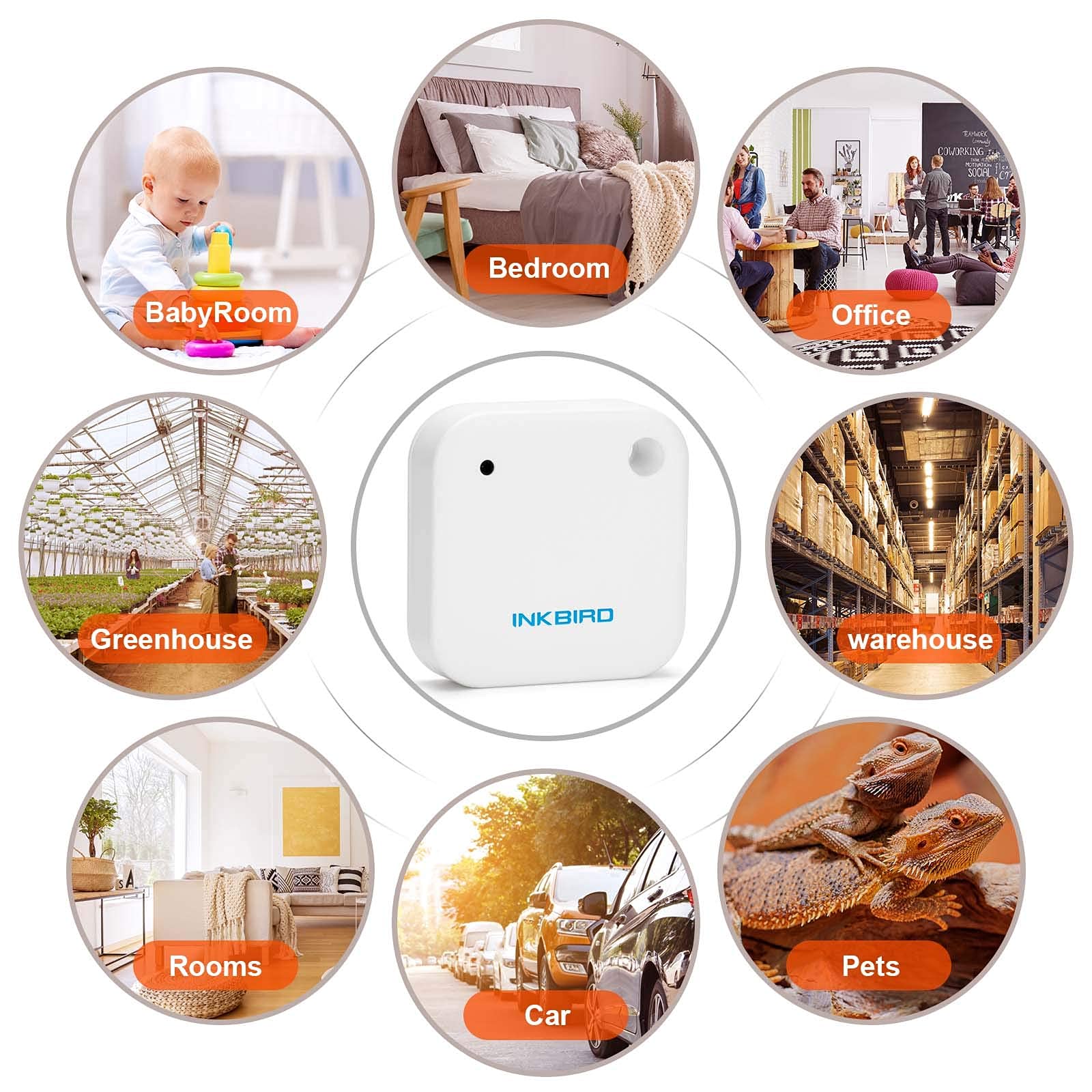 Inkbird IBS-TH2 Thermomètre Hygromètre Bluetooth Enregistreur Temperature Humidite Magnétique Étanche,Capteur Intelligent Intégré,pour Nourriture,Reptiles,Frigo,Serre,Cave Vin,Terrarium