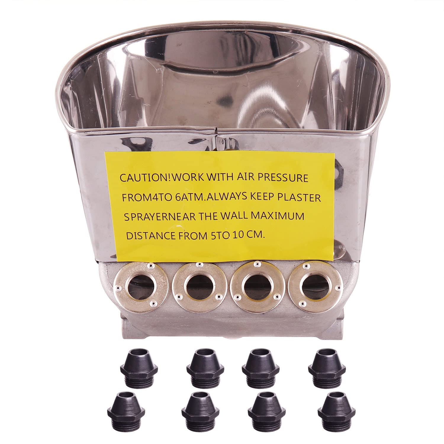TC TECHNIC Pistolet à ciment pneumatique 4 L, buses métalliques fi-fi 19 mm, poids 2,5 kg, avec 4 buses de 11 mm, 4 buses de 9 mm, machine de plâtrage, pistolet de plâtrage