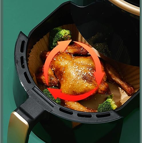 Miniatura 3 de Forro de papel desechable para freidora de aire, 6.5 pulgadas, antiadherentes, papel para hornear, hojas de papel pergamino redondas (100)