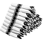 Supernal 60 Pack Hevy Duty Rolled Black Plastic Silverware,Pre Wrapped Cutlery with Napkins, Rolled Plastic Forks and Spoons, Black Disposable Silverware Suit for Party, Birthday
