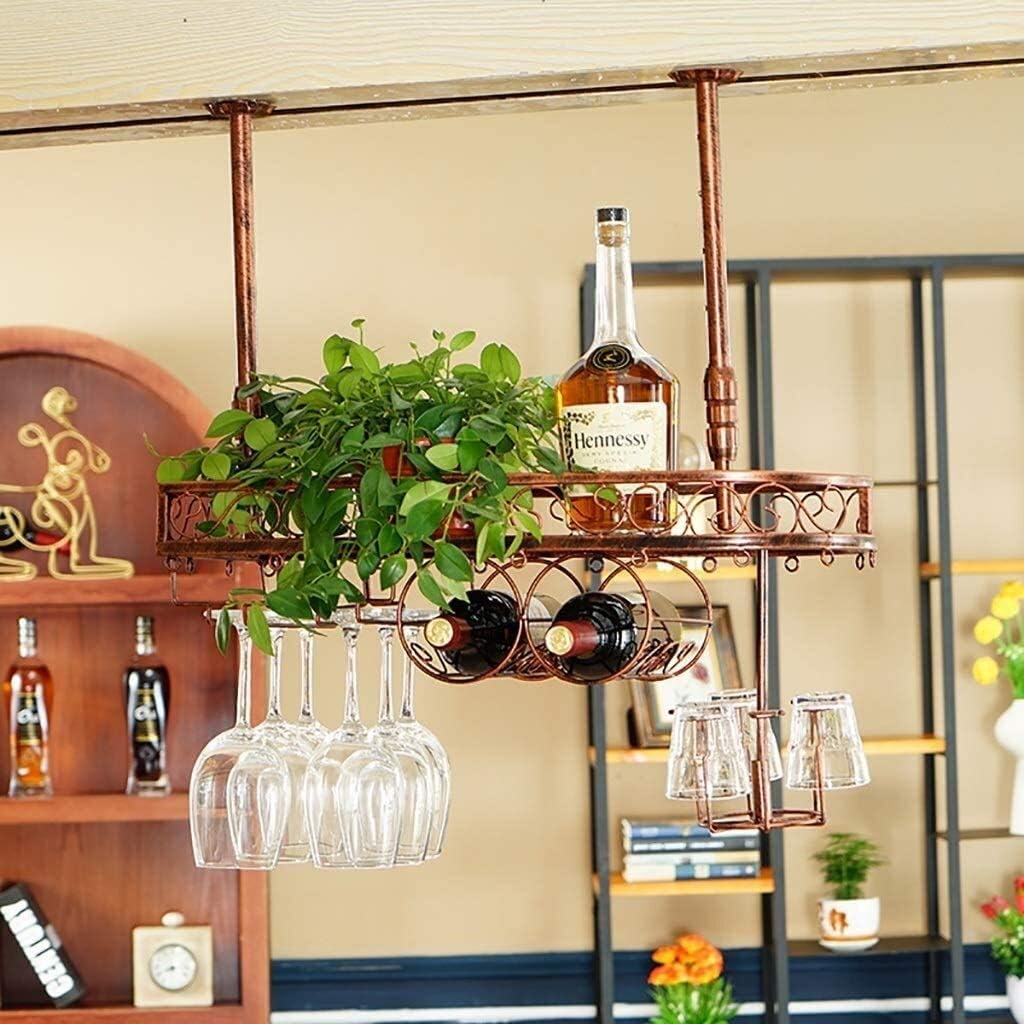 ワインラックLOFTインダストリアル風レトロ吊りワイングラスラック