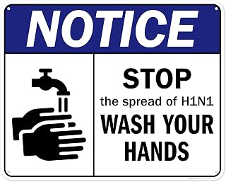 Notice Stop The Spread Of H1N1 Wash Your Hands Sign, 24x30 Inches, 55 mil thick HDPS (high density polystyrene), Made in USA by My Sign Center