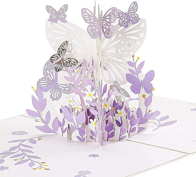 3D Pop Up Birthday Card, Daughter Birthday Card Adult,Anniversary Birthday Valentine Christmas Gift Cards,Blossoms Butterfly Flower Birthday Cards for Her, Mum, Wife, Lovers,Female