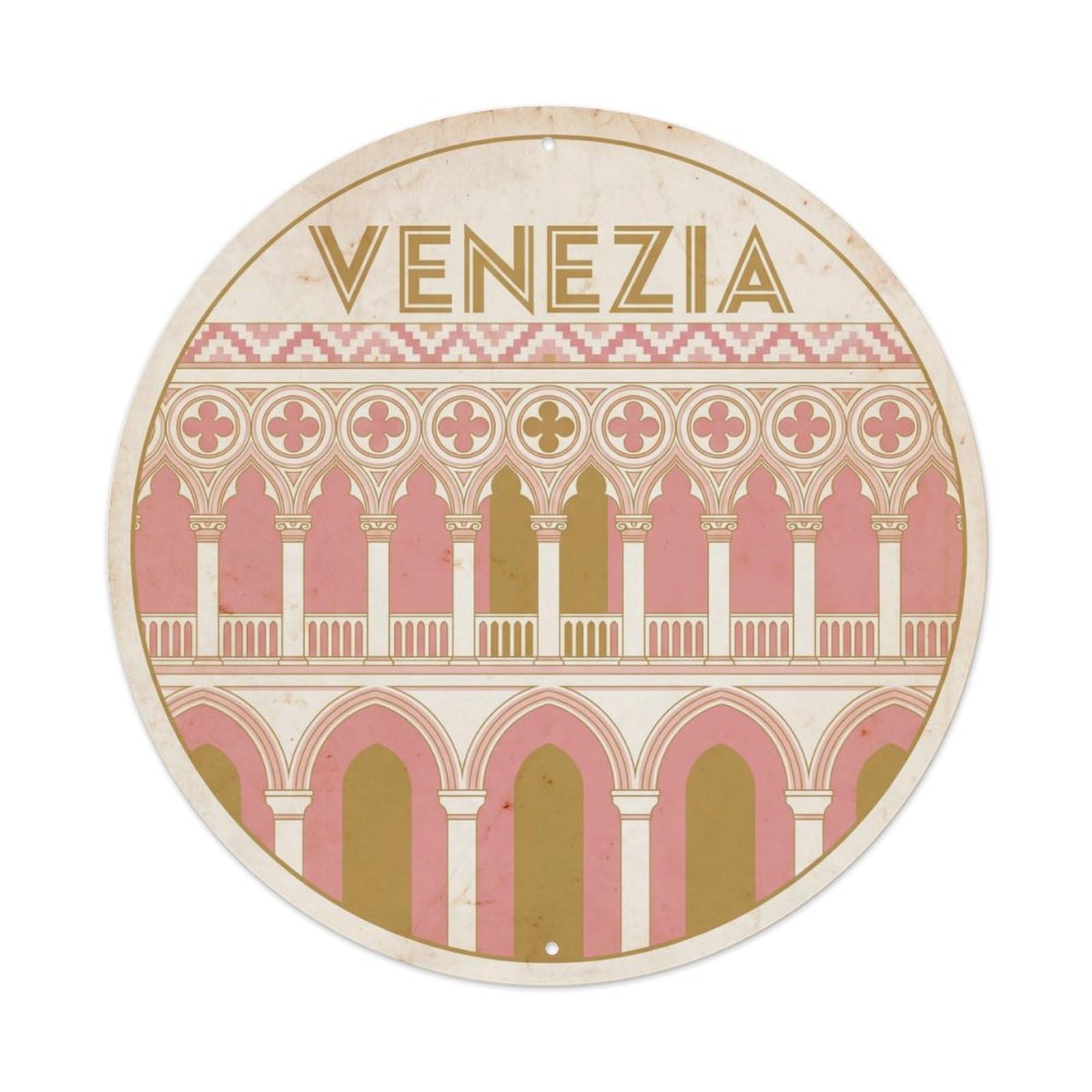Vintage Travel Italy Palace Journey Metal Tin Sign Plaque