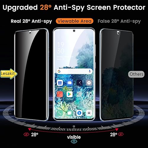 Miniatura 17 de Paquete de 2+2 protectores de pantalla de privacidad para Samsung Galaxy S10 de 6.1 pulgadas, protector de pantalla flexible de TPU antiespía