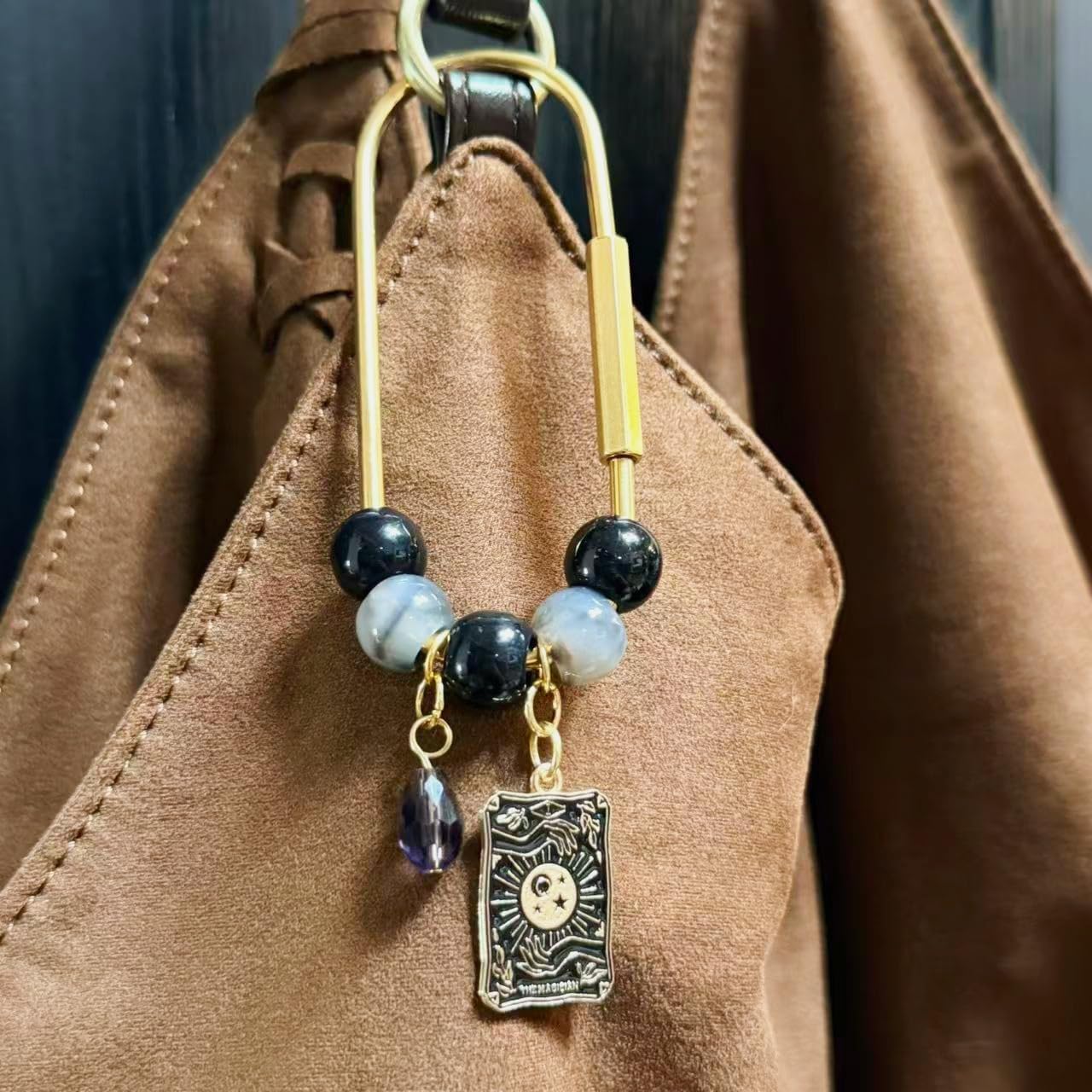 Carabiner Bag Charm, Gold & Silver U-Shape Clip for Tote and Purse image 2