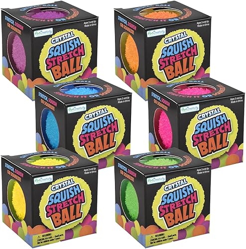 Miniatura 7 de ArtCreativity Bolas elásticas de cristal para el estrés, juego de 6, juguetes sensoriales para aliviar el estrés para niños autistas, ansiedad y
