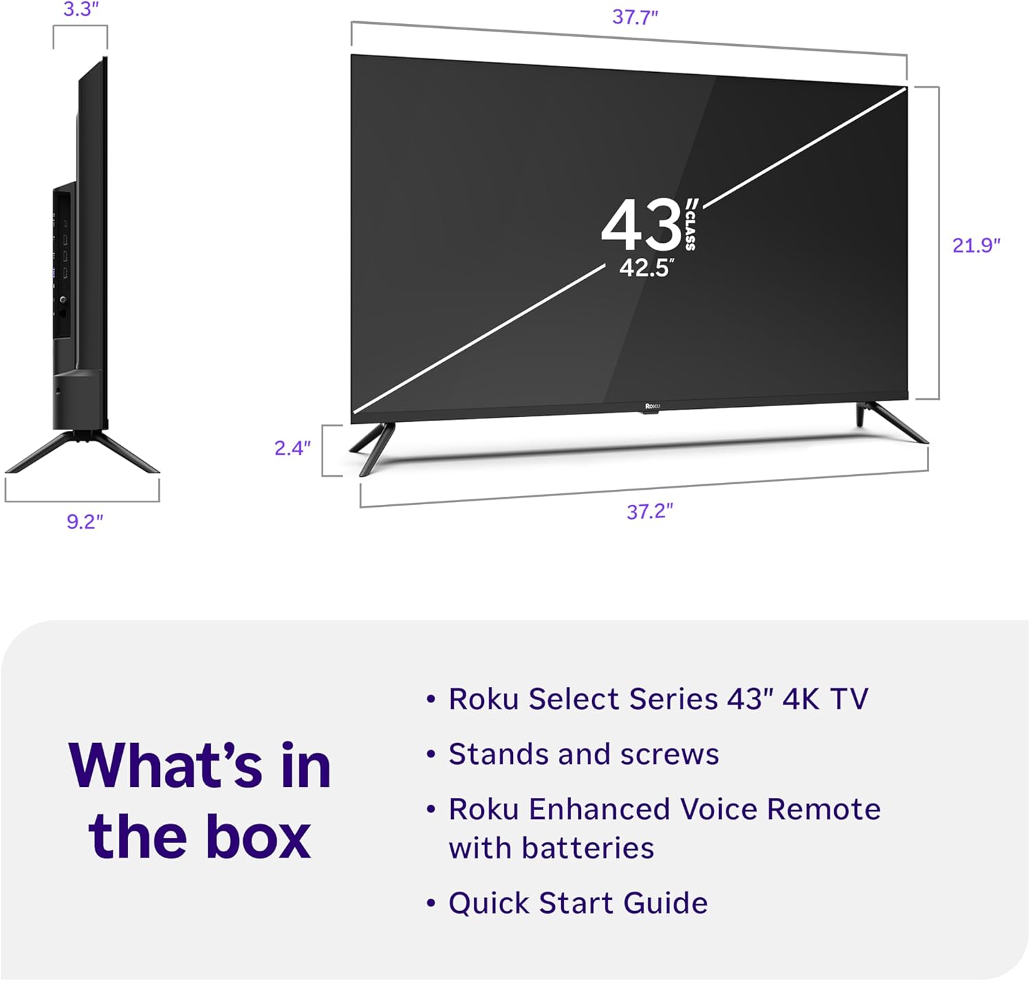 Roku Smart TV – 43-Inch Select Series, 4K HDR TV – RokuTV with Enhanced Voice Remote – Flat Screen LED Television with Wi-Fi for Streaming Live Local News, Sports, Family Entertainment 9 71D3R6RkTrL. AC SL1500