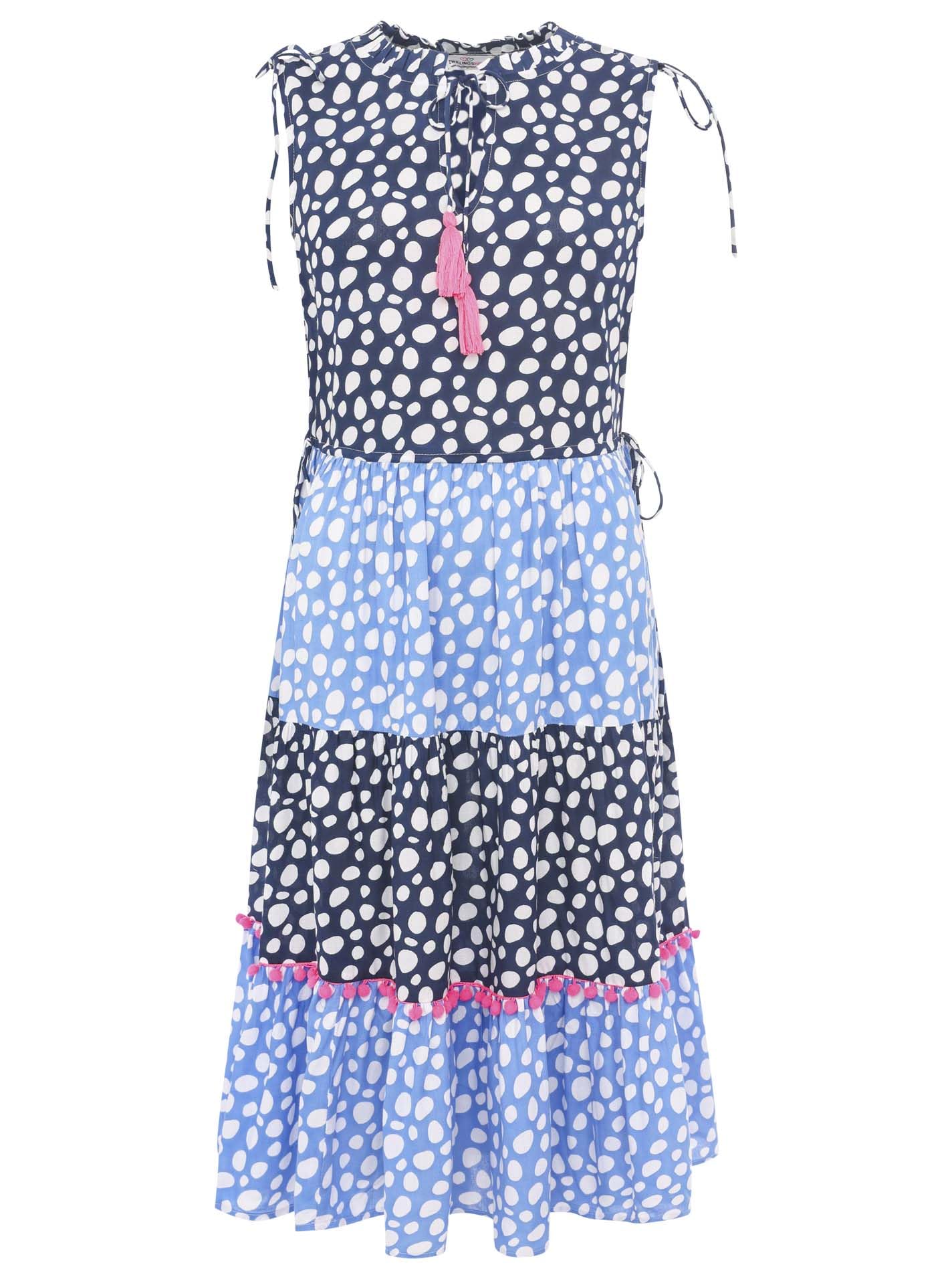 Zwillingsherz Kleid Sommerkleid Damen leicht und luftig Strandkleid Damen Sommer, Tunikakleid Damen, Hemdblusenkleid, Blusenkleid Tunika Kleid Ibiza Style Größe S bis XL