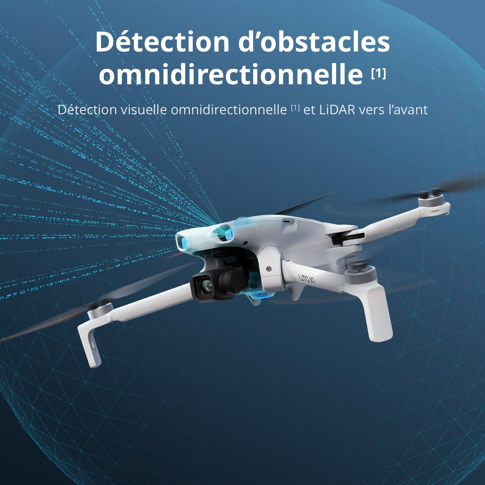 DJI Lito X1, drone caméra 4K pour débutants, Détection d’obstacles, ActiveTrack, capteur 1/1,3 pouce, adapté aux adultes, léger et pliable, Transmission vidéo 15 km, C0 - 2