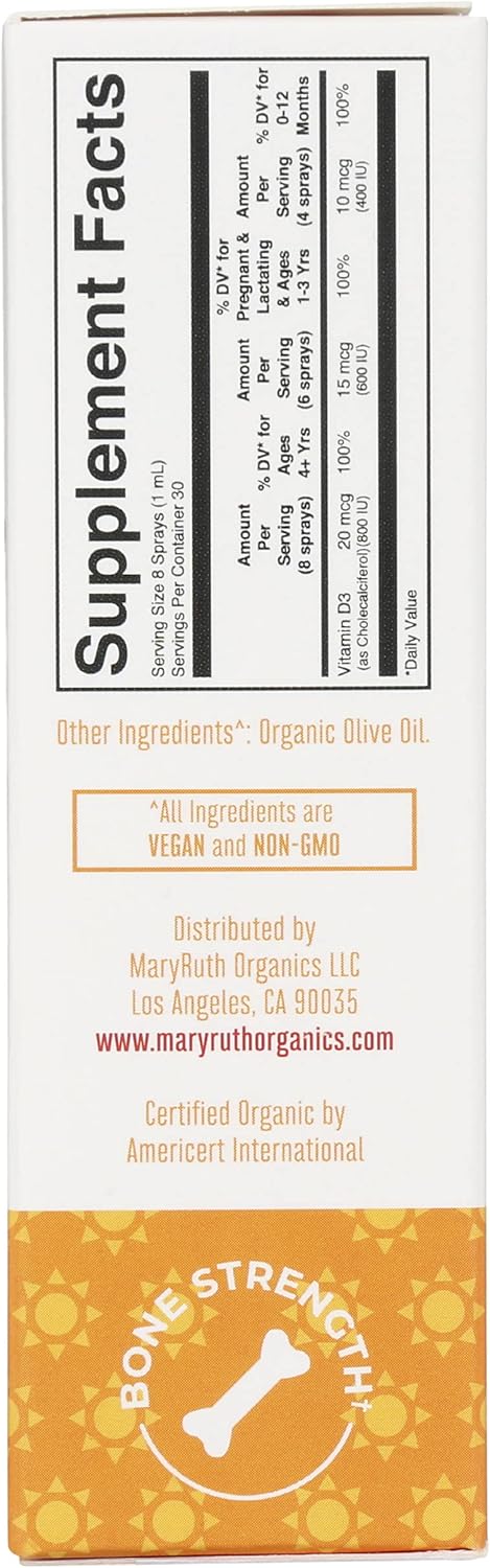 Mary Ruth's Organic Vitamin D3 Spray, 1 Fz