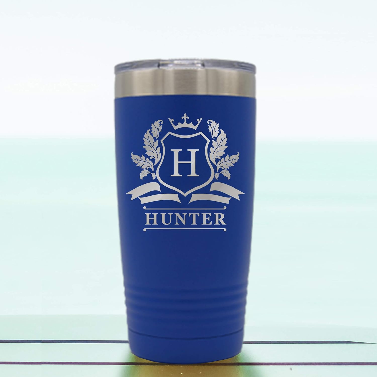 20 oz Custom Engraved Vacuum Insulated Double - Wall Stainless Steel Travel Tumbler With Your Personalized Name (Royal Blue) - Image 4