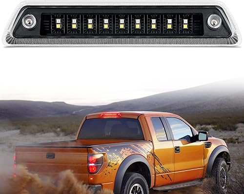 Nilight Tercera Luz de Freno Cola de Montaje Alto 3ra Parada Carga Reversa Luces LED Lente Transparente Compatible con Ford F150 2009 2010 2011 2012