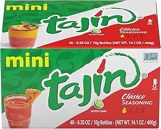 Tajín Clásico Chile Lime Seasoning Mini Display 0.35 oz, 40 Mini Bottles (Pack of 1)