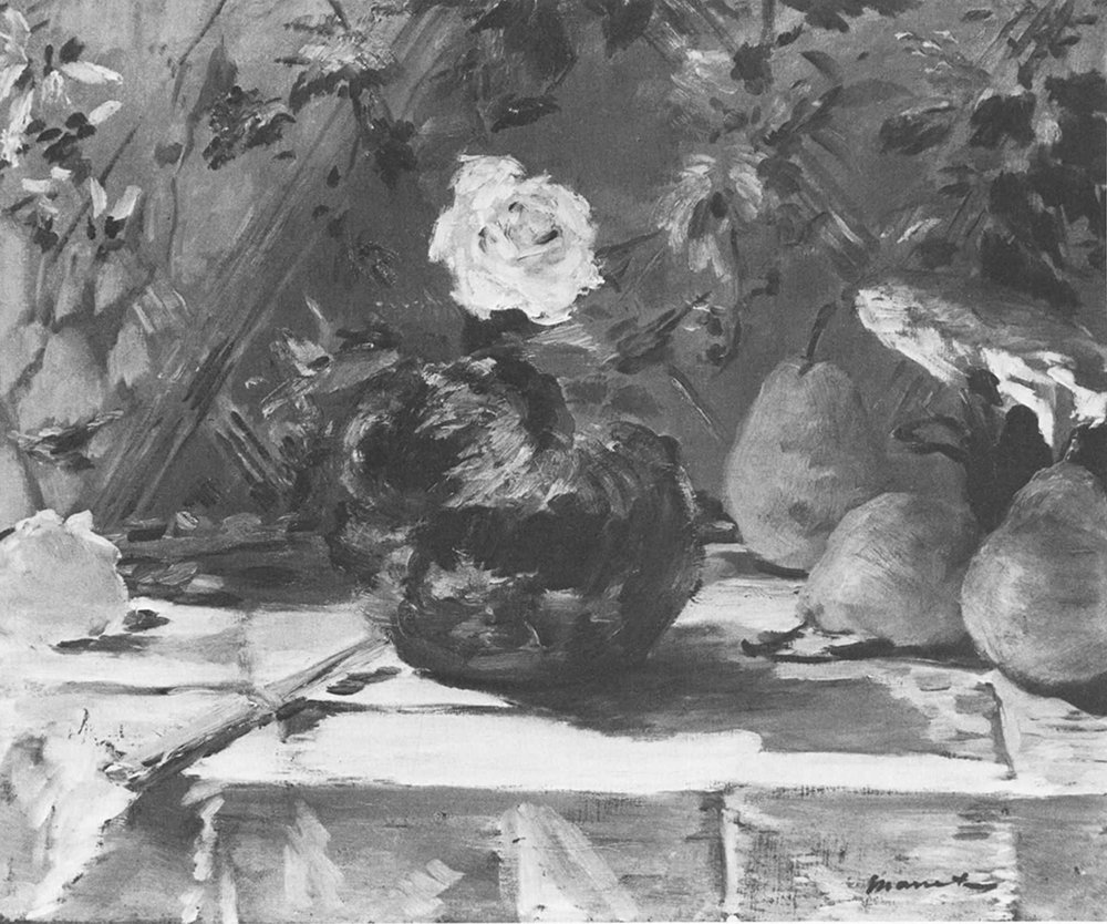 Manet Nature Morte Brioche Fleurs Poires Medium Affiche Art Mat