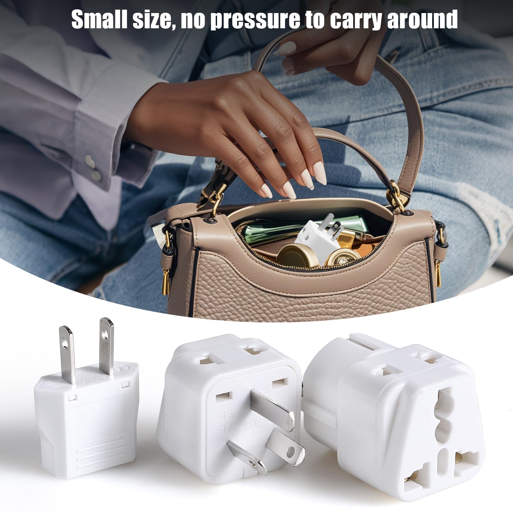 US To Argentina & Uruguay Travel Adapter (Type I) | Also Converts To Brazil/Switzerland Type N | Pack Of 2 White Adapters - View #10