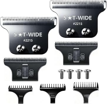 2215 T Wide Detailer Replacement Blades for Wahl 5 Star, Black, 2PCS