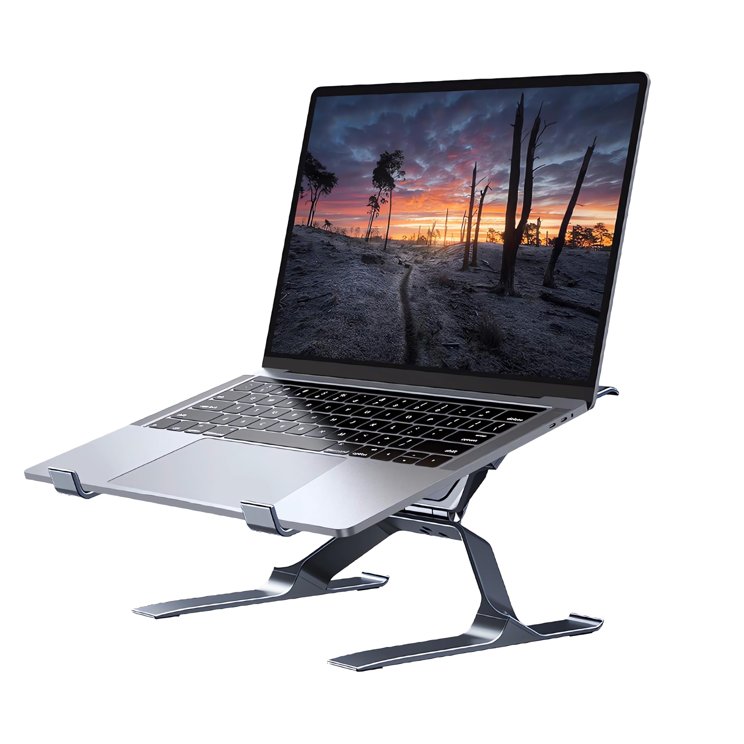 Adjustable Laptop Stand for Desk, Portable Laptop Riser, Ergonomic Computer Notebook Holder for MacBook Pro Air, Dell XPS, HP, Lenovo (13.3-17.3'') (Gray)