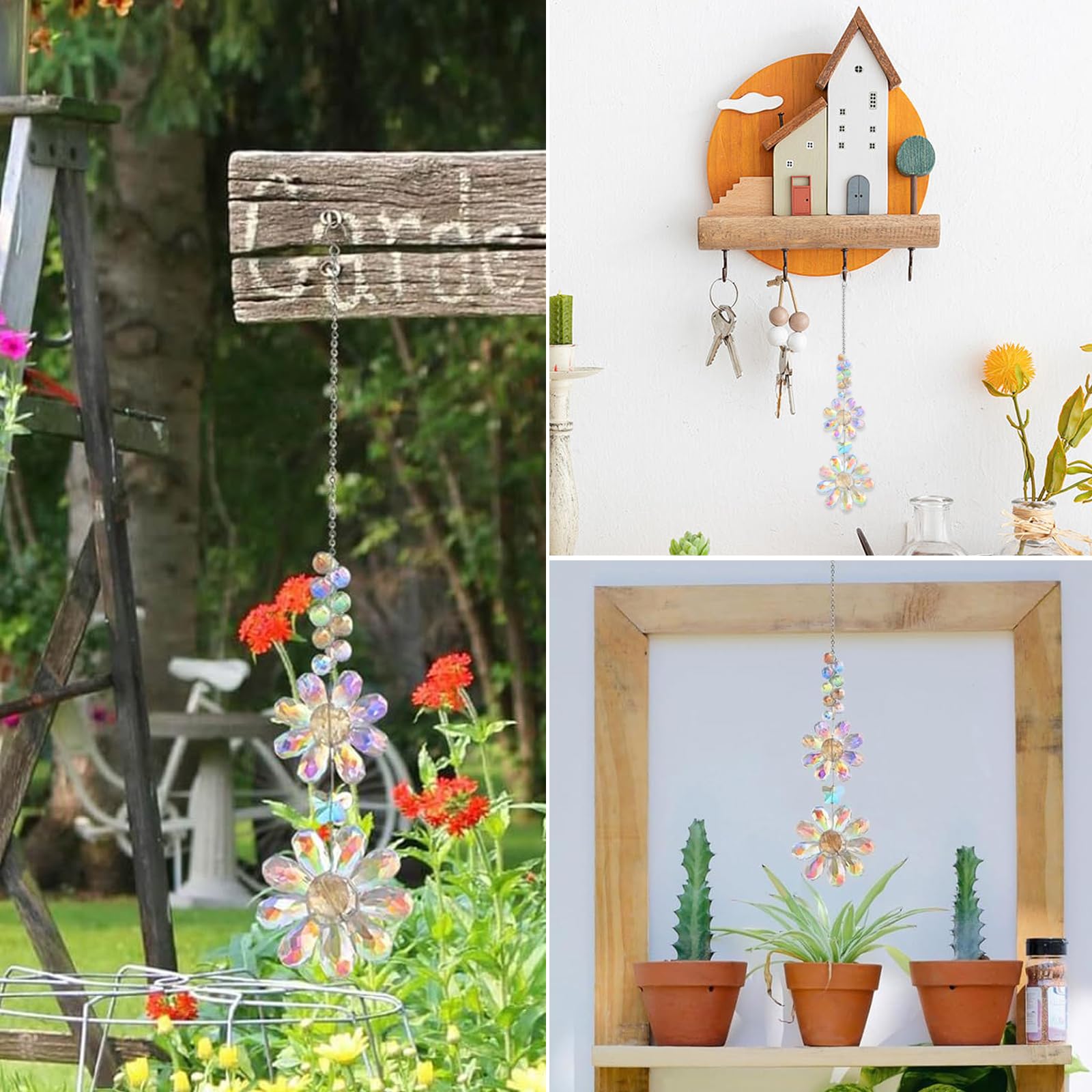 Acchiappasole Cristallo, Pendenti Prismi Cristallo, Suncatcher Ciondoli, Appeso Arcobaleno Prisma Finestra, Ciondolo Ornamento Sfere, per Casa Giardino Finestra