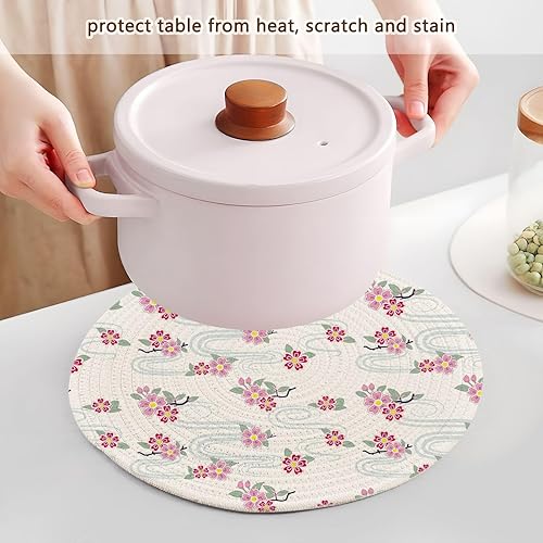 Miniatura 5 de Juego de 3 salvamanteles para ollas calientes de 15 pulgadas, tejido de hilo de algodón, resistentes al calor, para estufa, utensilios de cocina,