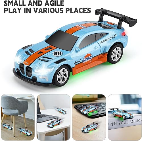 Miniatura 5 de SASBSC Mini autos de juguete RC para niños y adultos, auto de control remoto con aplicación de 2.4 GHz con luces y 3 modos de velocidad, auto de