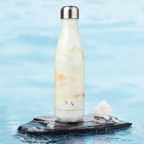 Miniatura 6 de Botellas de agua aisladas, termo de acero inoxidable de doble pared de 17 onzas para viajes deportivos, mármol y jade