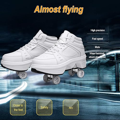 Miniatura 3 de Mlyzhe Zapatos de patinaje Parkour Dual Skates Casual retráctil Deformation Roller Shoes Zapatos de patinaje con rueda de doble fila al aire libre
