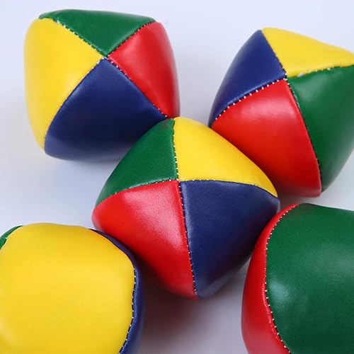 Miniatura 3 de URATOT Paquete de 10 pelotas de malabarismo para principiantes, duraderas y coloridas con una bolsa para juegos de malabarismos