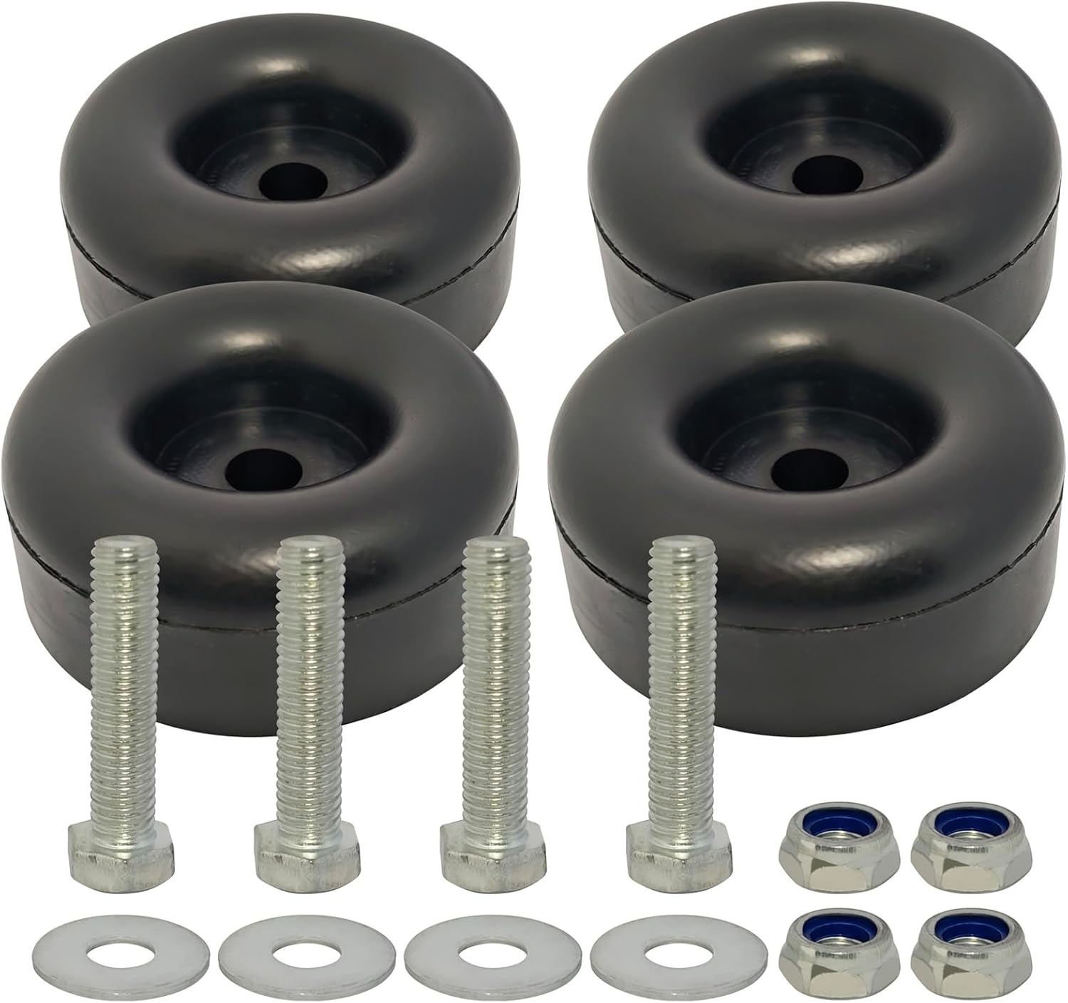 Heavy Duty Rubber Foot Pads Anti-Vibration 2.5 Inches Rubber Vibration Dampeners for Generators, Compressors, Pressure Washers, Air Compressors, Pumps (4 Pack)