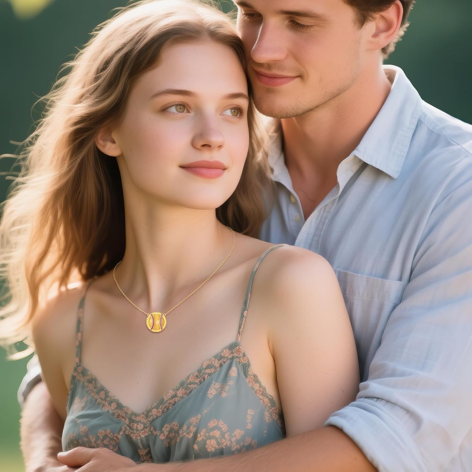 YFN Softball Necklace Sterling Silver Yellow Opal Softball Pendant Necklace Sport Jewelry Gifts for Women - Image 3