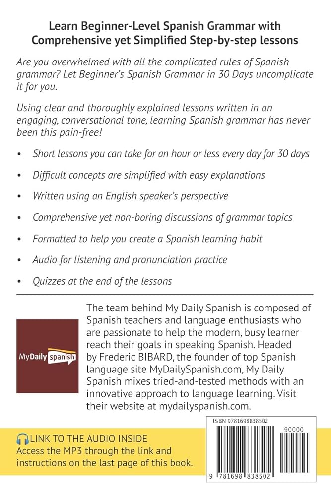 Amazon | Spanish Grammar For Beginners: The most complete