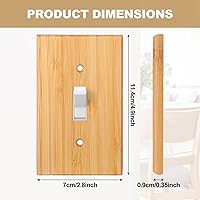 Vista 2 de Pinkunn 10 piezas de placa de interruptor de luz de madera maciza, cubiertas de salida de madera de bambú, placa decorativa de pared para el hogar