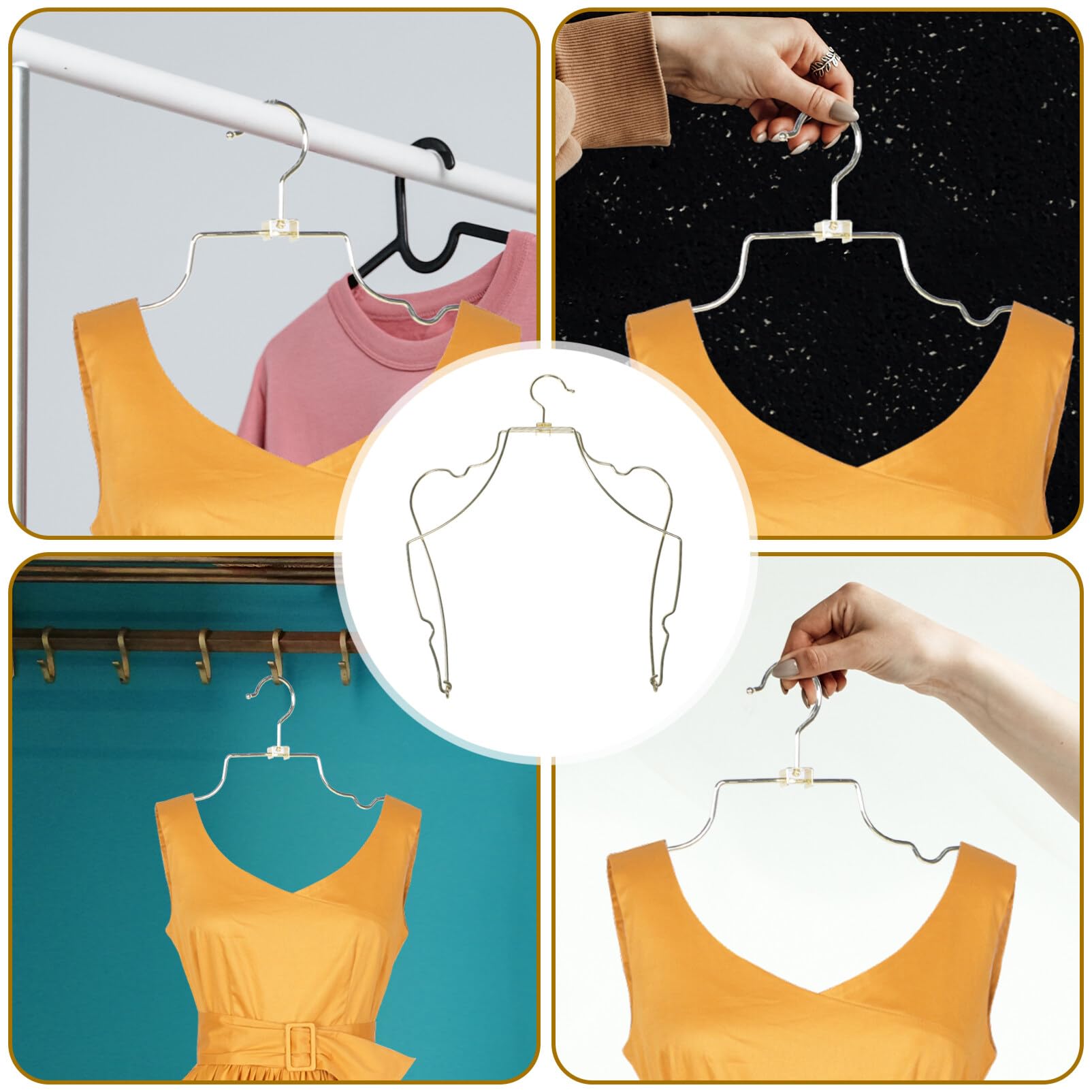 Kichvoe Cintre Métal Doré pour Maillots De Bain Et Bikinis Support De Présentation Pratique pour Lingerie Et Robes Organisateur De Boutique Élégant Et Créatif